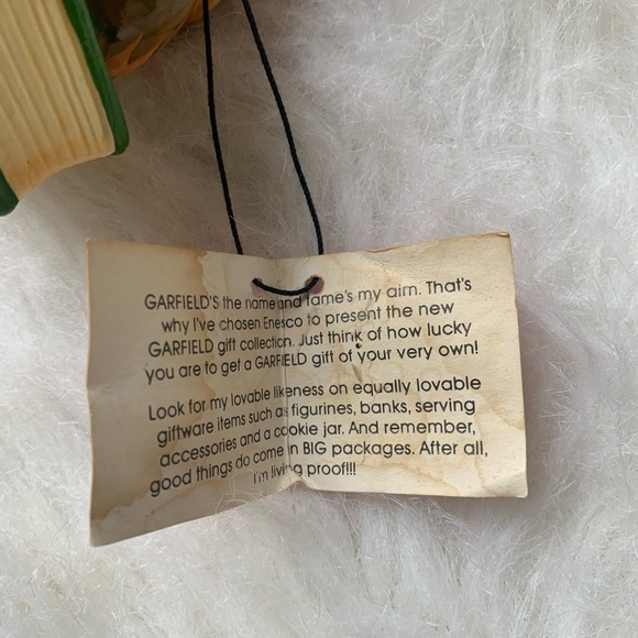 VTG 1981 Enesco Garfield Ceramic Figure “The Dog Ate My Homework” Figurine w Tag - Picture 8 of 11